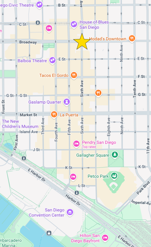 Map to Parq Nightclub